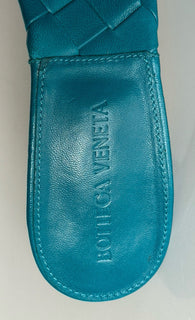 NWT $1500 Bottega Veneta Lido Intrecciato Кожаные сабо винтажные синие 7,5 608854