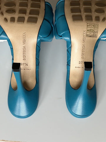 NWT $1500 Bottega Veneta Lido Intrecciato Leather Mules Vintage Blue 7.5 608854
