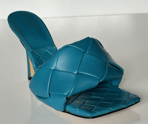 NWT $1500 Bottega Veneta Lido Intrecciato Leather Mules Vintage Blue 7.5 608854