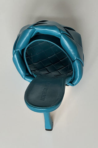 NWT $1500 Bottega Veneta Lido Intrecciato Leather Mules Vintage Blue 7.5 608854