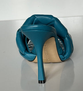 NWT $1500 Bottega Veneta Lido Intrecciato Кожаные сабо винтажные синие 7,5 608854