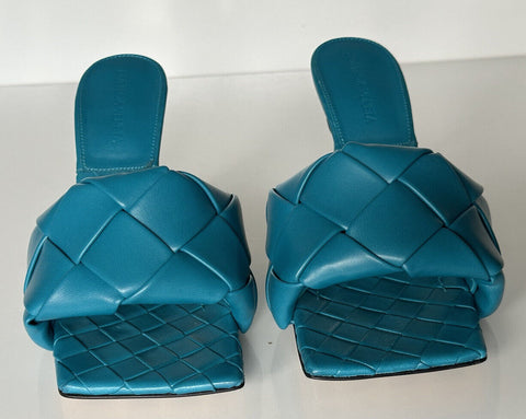 NWT $1500 Bottega Veneta Lido Intrecciato Leather Mules Vintage Blue 7.5 608854