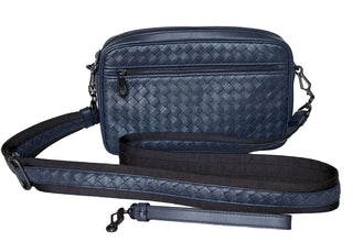 NWT $1890 Bottega Veneta Intrecciato Кожаная сумка через плечо или клатч Синяя 548040 