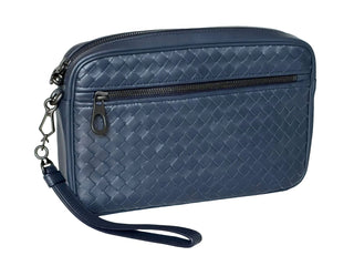 NWT $1890 Bottega Veneta Intrecciato Кожаная сумка через плечо или клатч Синяя 548040 