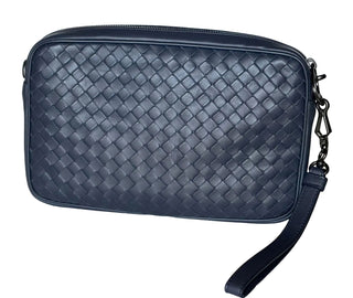 NWT $1890 Bottega Veneta Intrecciato Кожаная сумка через плечо или клатч Синяя 548040 