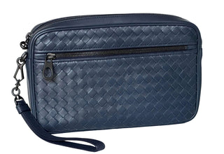 NWT $1890 Bottega Veneta Intrecciato Кожаная сумка через плечо или клатч Синяя 548040 