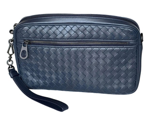 NWT $1890 Bottega Veneta Intrecciato Кожаная сумка через плечо или клатч Синяя 548040 