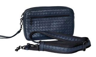 NWT $1890 Bottega Veneta Intrecciato Кожаная сумка через плечо или клатч Синяя 548040 
