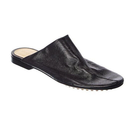 NIB 759 $ Bottega Veneta Slipper-Sandalen aus schwarzem Napa-Leder 7 US (37 Euro) 667185