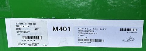 NIB 920 $ Bottega Veneta Tech Knit Stretch Khaki Sneakers für Herren 13 US (46) 690112 