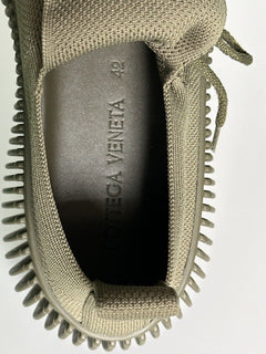Bottega Veneta Men's Tech Knit Stretch Khaki Sneakers 10 US (43) 690112 NIB $920
