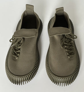 Bottega Veneta Men's Tech Knit Stretch Khaki Sneakers 10 US (43) 690112 NIB $920