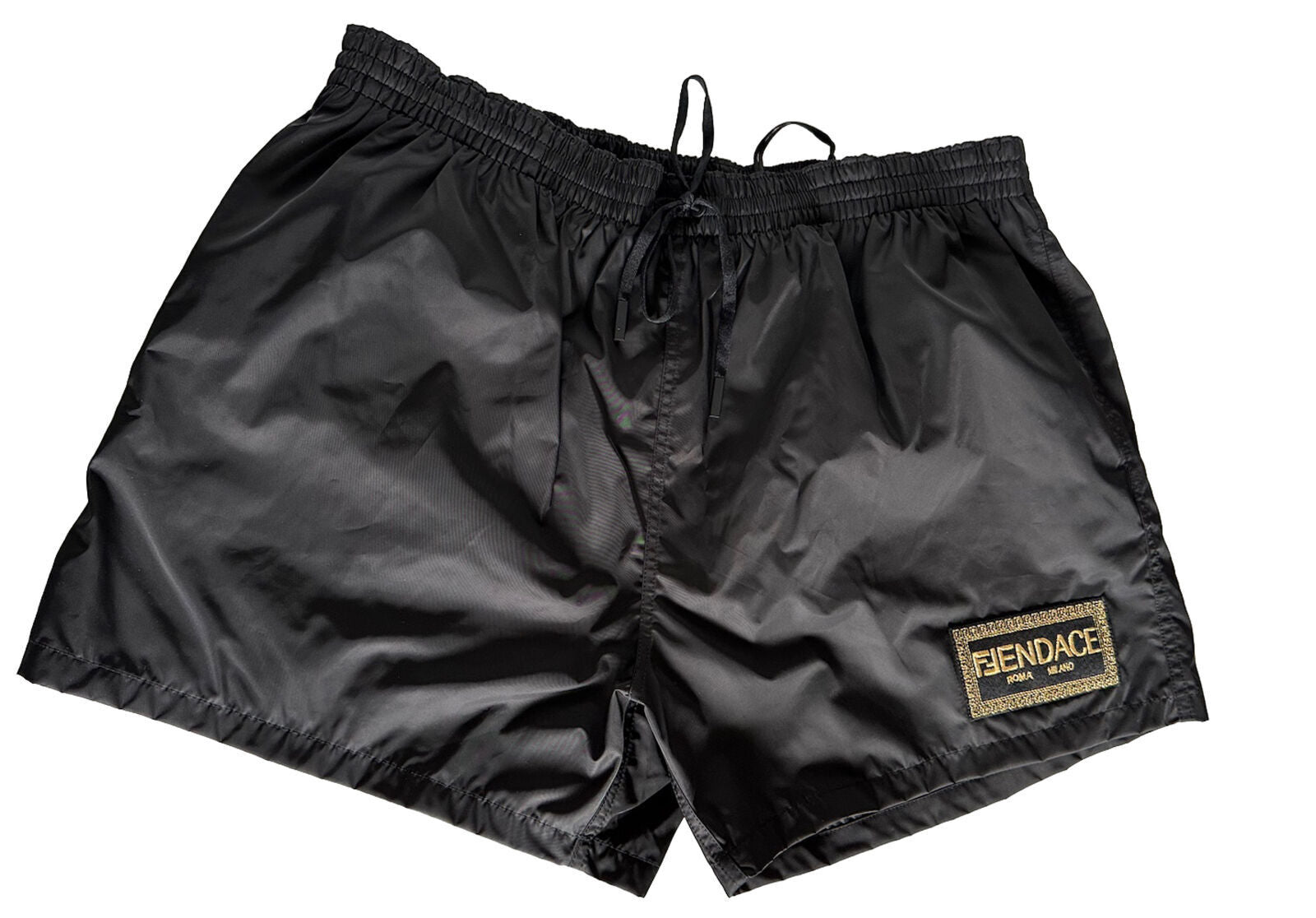 NWT $575 Versace Fendace Men's Black Boxer Swim Shorts 50 (4 US)  IT 1006614