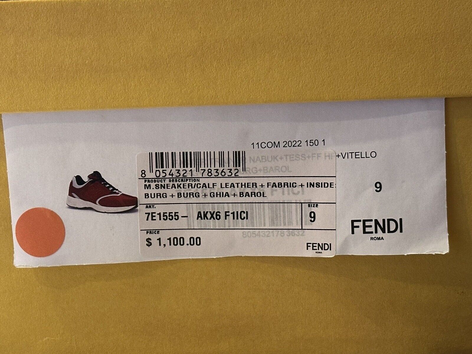 NIB $ 1100 Fendi FF Logo Stoff/Leder Burgunderrote Turnschuhe 10 US (43 Euro) 7E1555