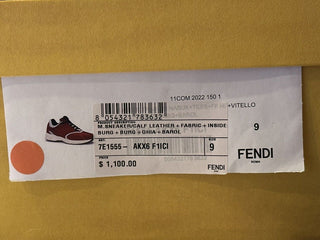 NIB 1100 долларов США Бордовые кроссовки Fendi FF Logo из ткани/кожи 10 США (43 евро) 7E1555