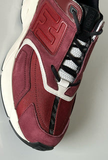 NIB 1100 долларов США Бордовые кроссовки Fendi FF Logo из ткани/кожи 10 США (43 евро) 7E1555