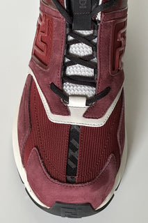 NIB 1100 долларов США Бордовые кроссовки Fendi FF Logo из ткани/кожи 10 США (43 евро) 7E1555