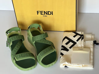 NIB $895 Fendi Men's FF Strapped Basil Sandals 11 US/ 10 UK Italy 7X1503