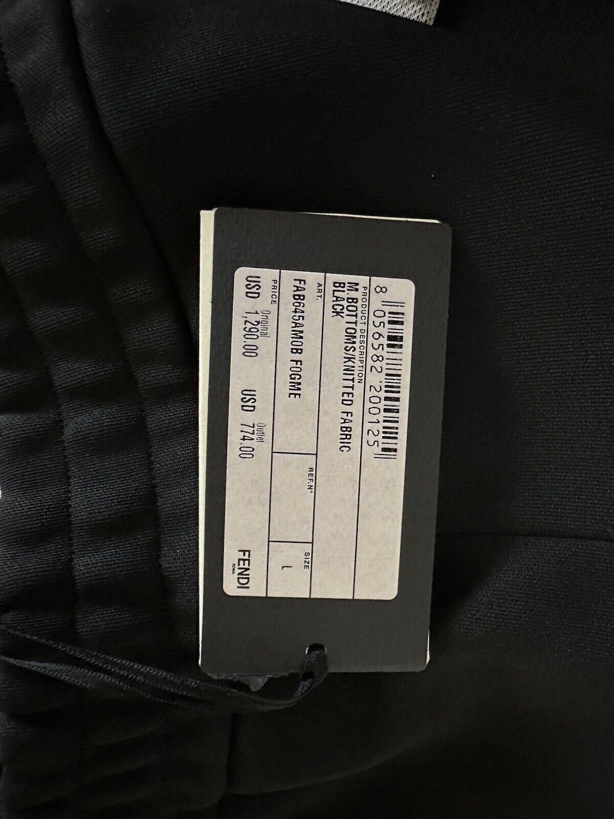 Neu mit Etikett: 1490 $ Fendi FF Lässige Hose aus Polyester/Baumwolle Schwarz Größe L FAB645 Italien 