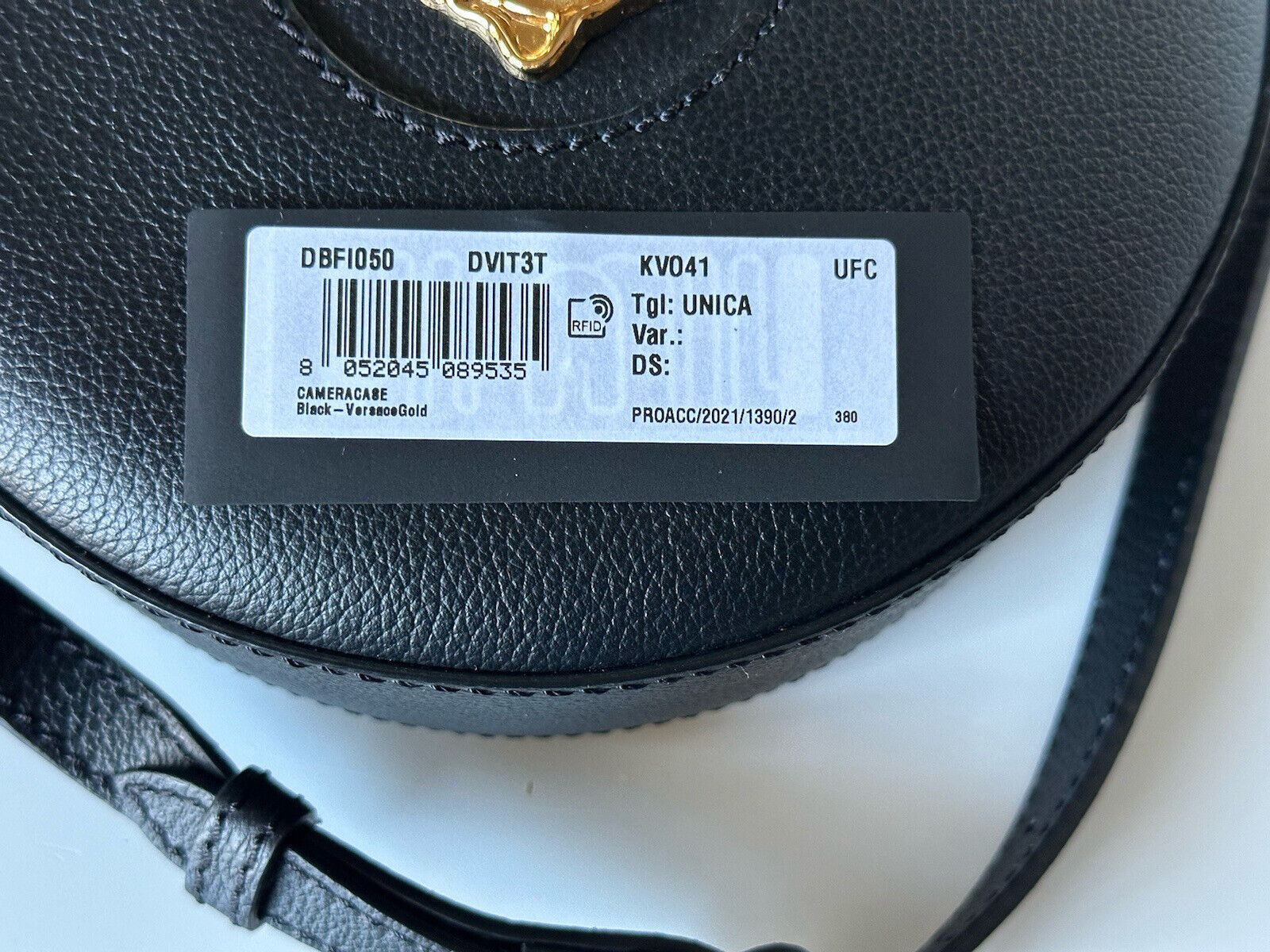 NWT $1295 Versace Medusa Head Calf Leather Round Black Crossbody Bag DVIT3T IT