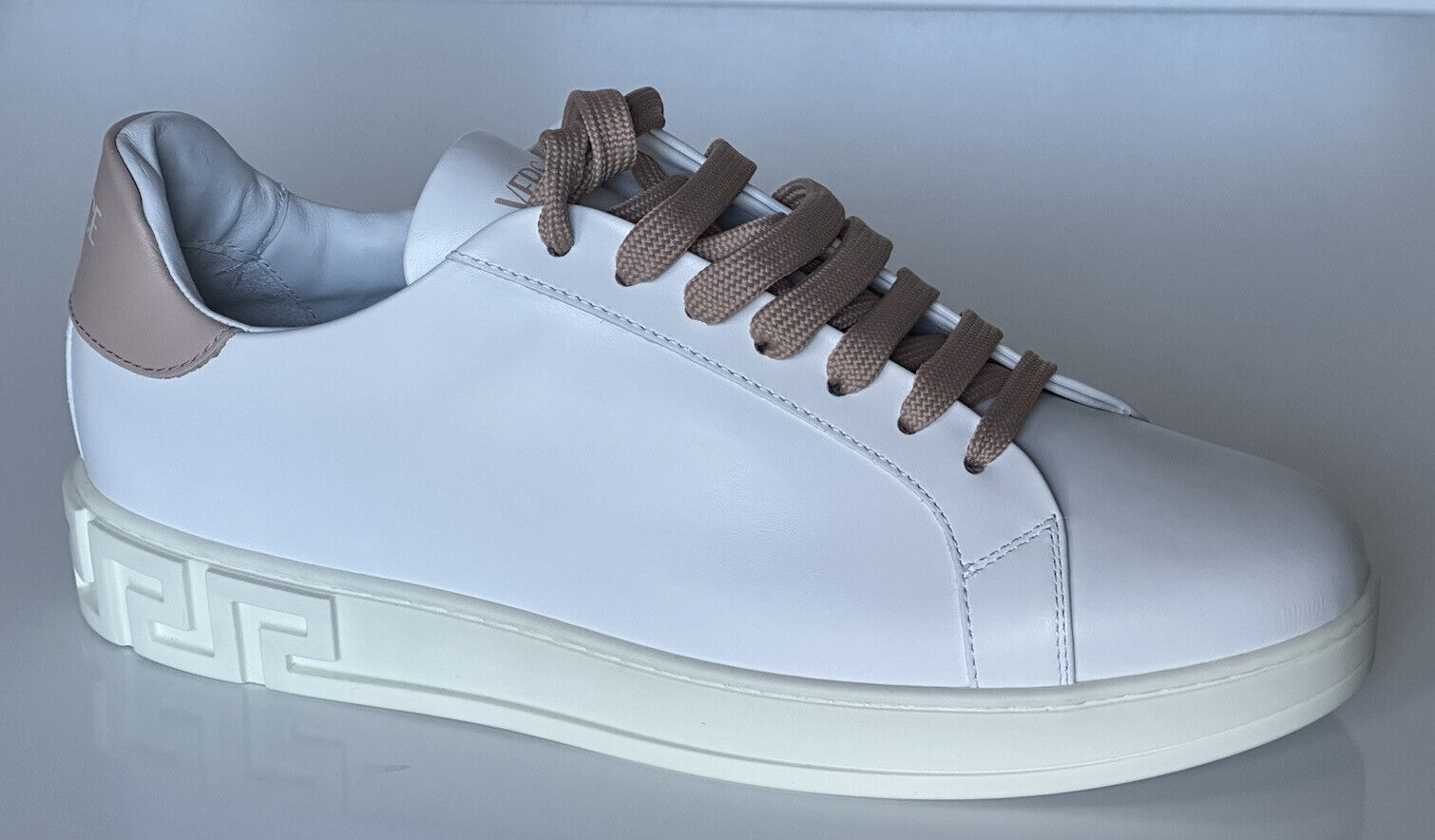 NIB $750 Versace Low Top Women's White Leather Sneakers 11 US (41 Eu) 1008962 IT