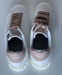 NIB 750 долларов США Versace Low Top Женские белые кожаные кроссовки 11 США (41 ЕС) 1008962 IT 