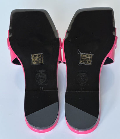 NIB 850 $ VERSACE Medusa Damen Fuxia Oro Sandalen 6 US (36 Euro) 1006144 Spanien 