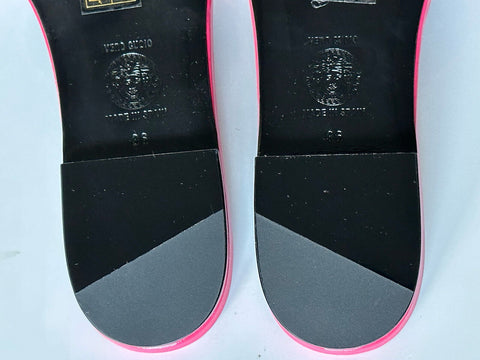 NIB 850 $ VERSACE Medusa Damen Fuxia Oro Sandalen 6 US (36 Euro) 1006144 Spanien 