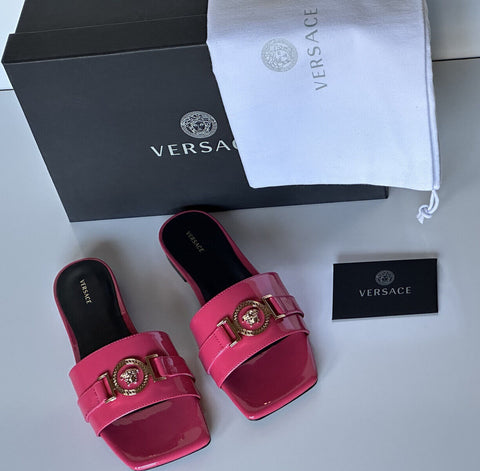 NIB 850 $ VERSACE Medusa Damen Fuxia Oro Sandalen 6 US (36 Euro) 1006144 Spanien 