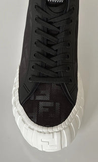 Черные высокие кроссовки Fendi FF из ткани/кожи с логотипом 795 долларов США 13 (46 евро) 7E1424 