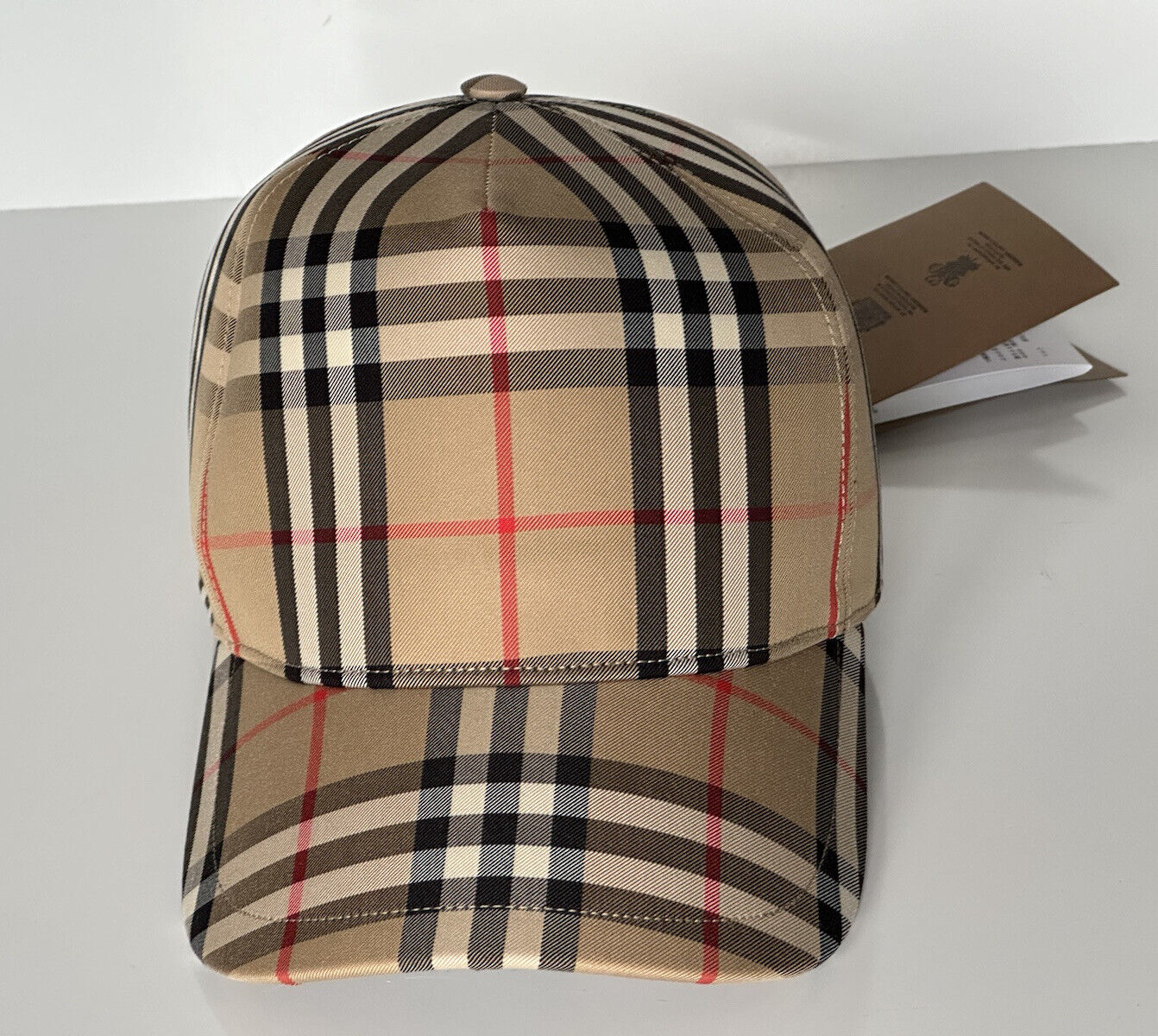 Neu mit Etikett: 380 $ Burberry Stripe Baseball Cap Archive Beige M (57 cm) 8026929 Italien