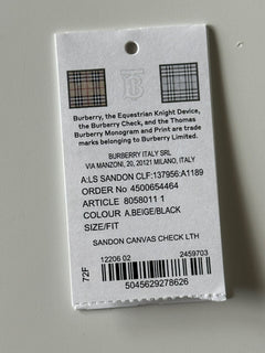 СЗТ $250 Burberry Vintage Check Archive Бежевый/черный кожаный футляр для визиток 80580111 