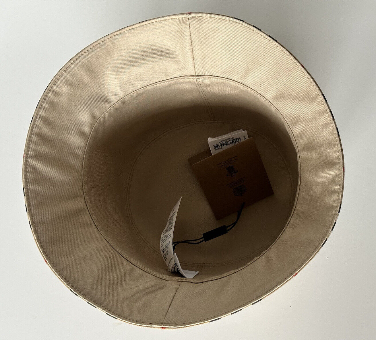 NWT $470 Burberry Check Bucket Hat Cotton Archive Beige L (59 cm) 8056638 Italy