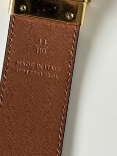 NWT $550 Burberry TB Leather Dark Birch Reversible Belt 44/110 8058348 Italy