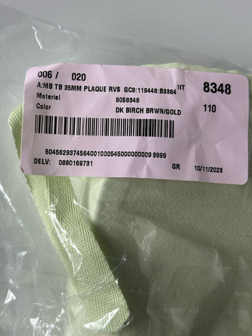 Neu mit Etikett: 550 $ Burberry TB Leder-Wendegürtel in dunkler Birke 44/110 8058348 Italien