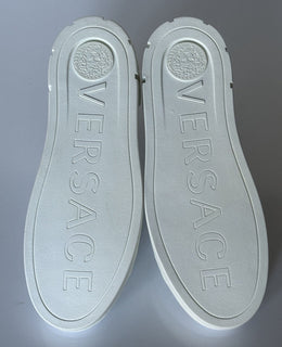 СПИ 750 долларов Versace Низкие женские белые кожаные кроссовки 10,5 США (40,5) 1008962