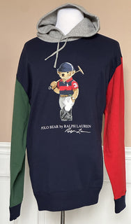 Толстовка Polo Ralph Lauren Bear с капюшоном синего/зеленого/красного цвета, 2XLT/2TGL, NWT, 188 долларов США. 