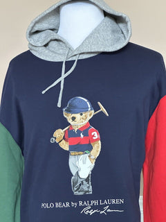 Толстовка Polo Ralph Lauren Bear с капюшоном синего/зеленого/красного цвета, 2XLT/2TGL, NWT, 188 долларов США. 