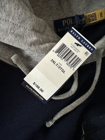 NWT $188 Polo Ralph Lauren Bear Sweatshirt with Hoodie Blue/Green/Red 2XLT/2TGL