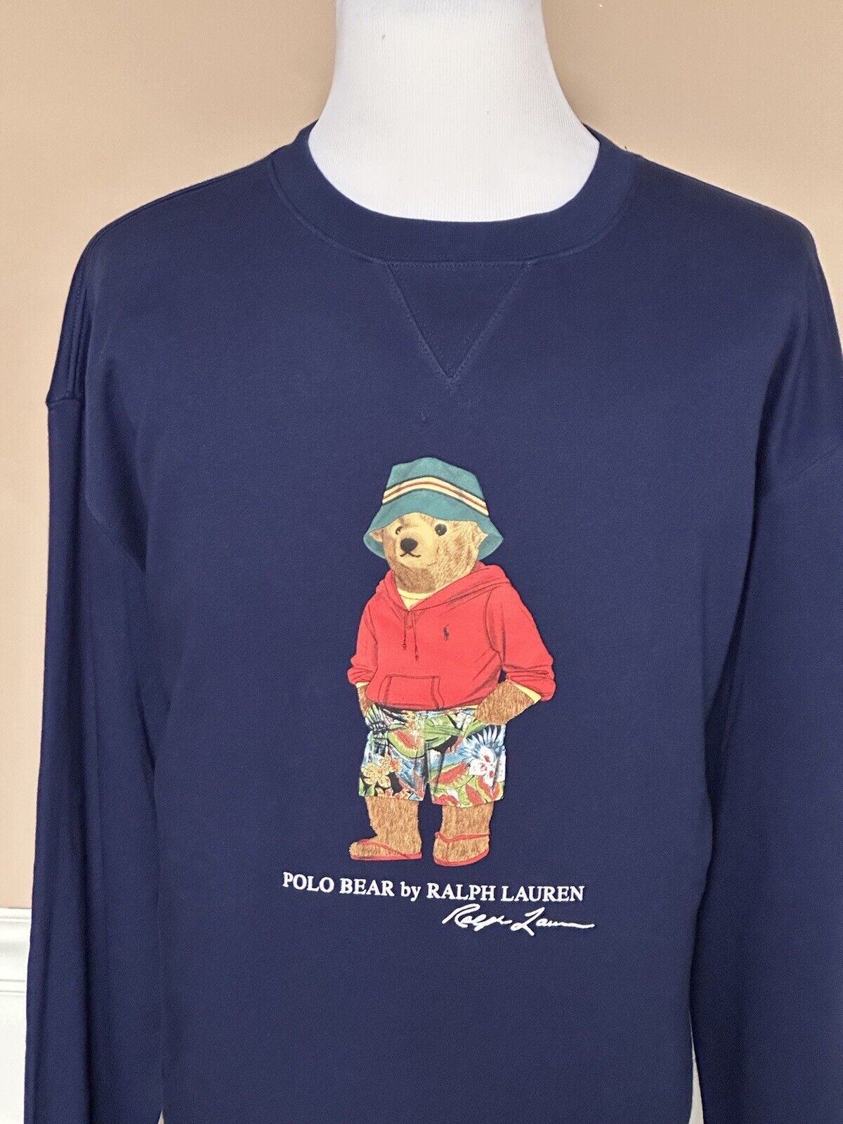 Neu $168 Polo Ralph Lauren Beach Bear Sweatshirt Blau 3XLT/2TGL 