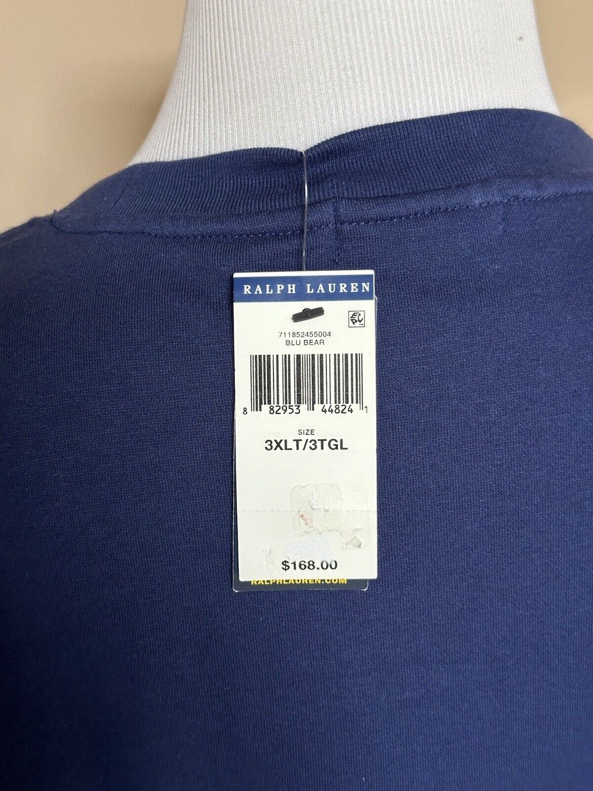 New $168 Polo Ralph Lauren Beach Bear Sweatshirt Blue 3XLT/2TGL