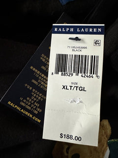 Толстовка с медведем и длинными рукавами Polo Ralph Lauren за 188 долларов NWT, черная XLT/TGL 