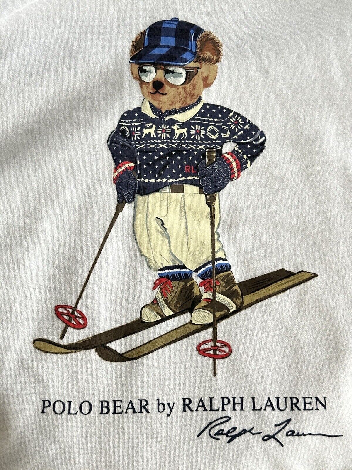 Толстовка с медвежонком и длинными рукавами Polo Ralph Lauren за 188 долларов NWT, белая 1XB/1TG 