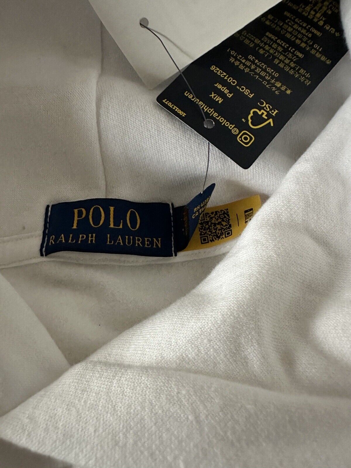 Толстовка с медвежонком и длинными рукавами Polo Ralph Lauren за 188 долларов NWT, белая 1XB/1TG 