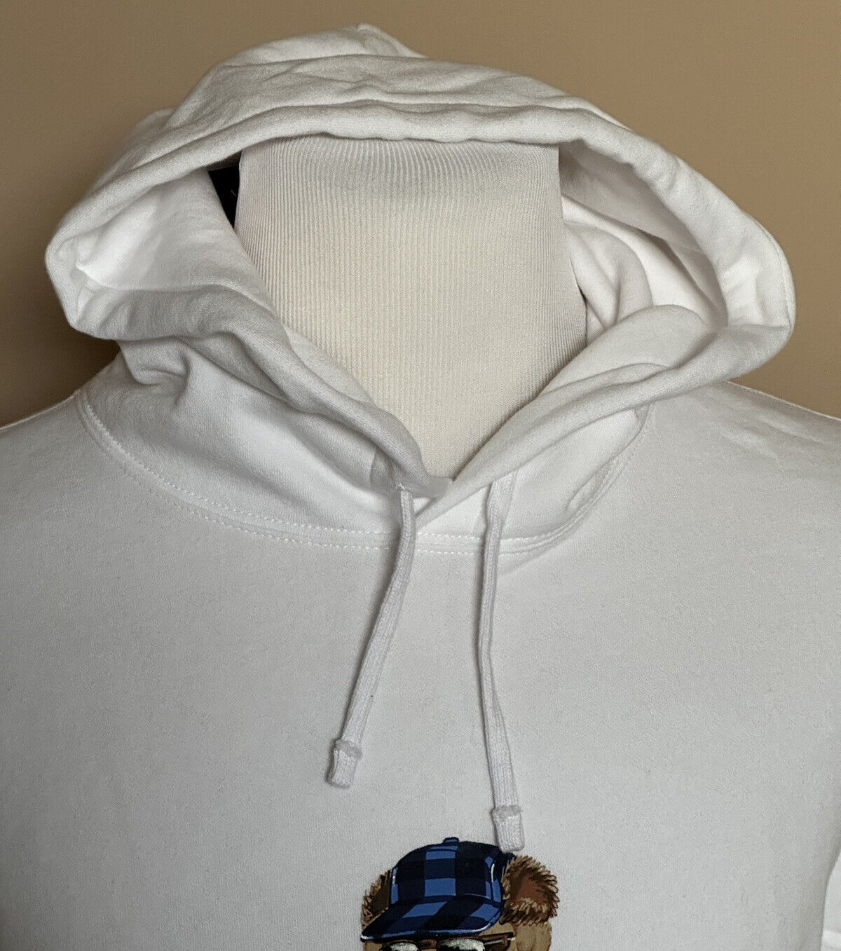 NWT $188 Polo Ralph Lauren Long Sleeve Bear Sweatshirt with Hoodie White XLT/TGL