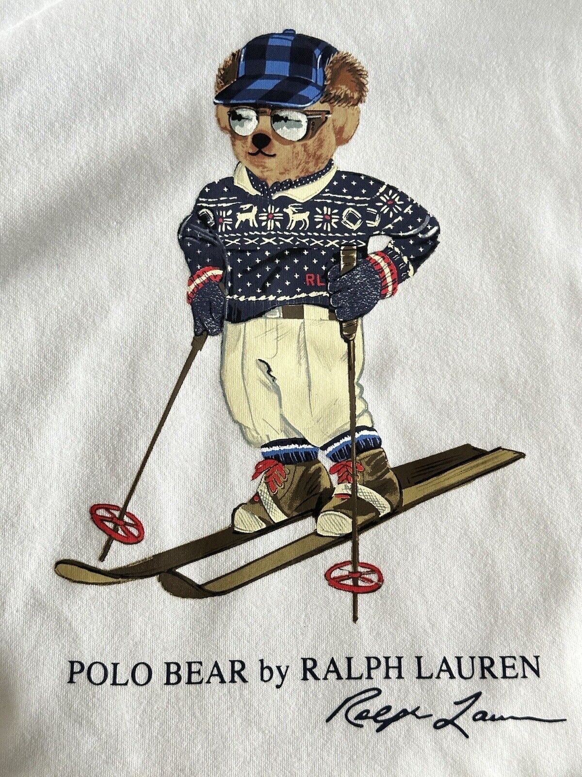 NWT $188 Polo Ralph Lauren Long Sleeve Bear Sweatshirt with Hoodie White XLT/TGL