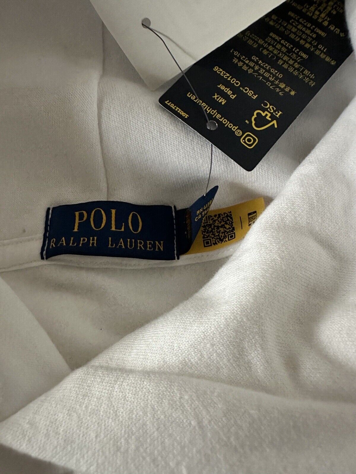 NWT $188 Polo Ralph Lauren Long Sleeve Bear Sweatshirt with Hoodie White XLT/TGL