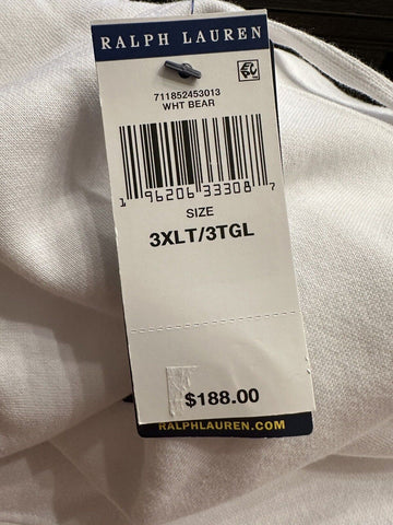 NWT $188 Polo Ralph Lauren Bear Sweatshirt with Hoodie White 3XLT/3TGL