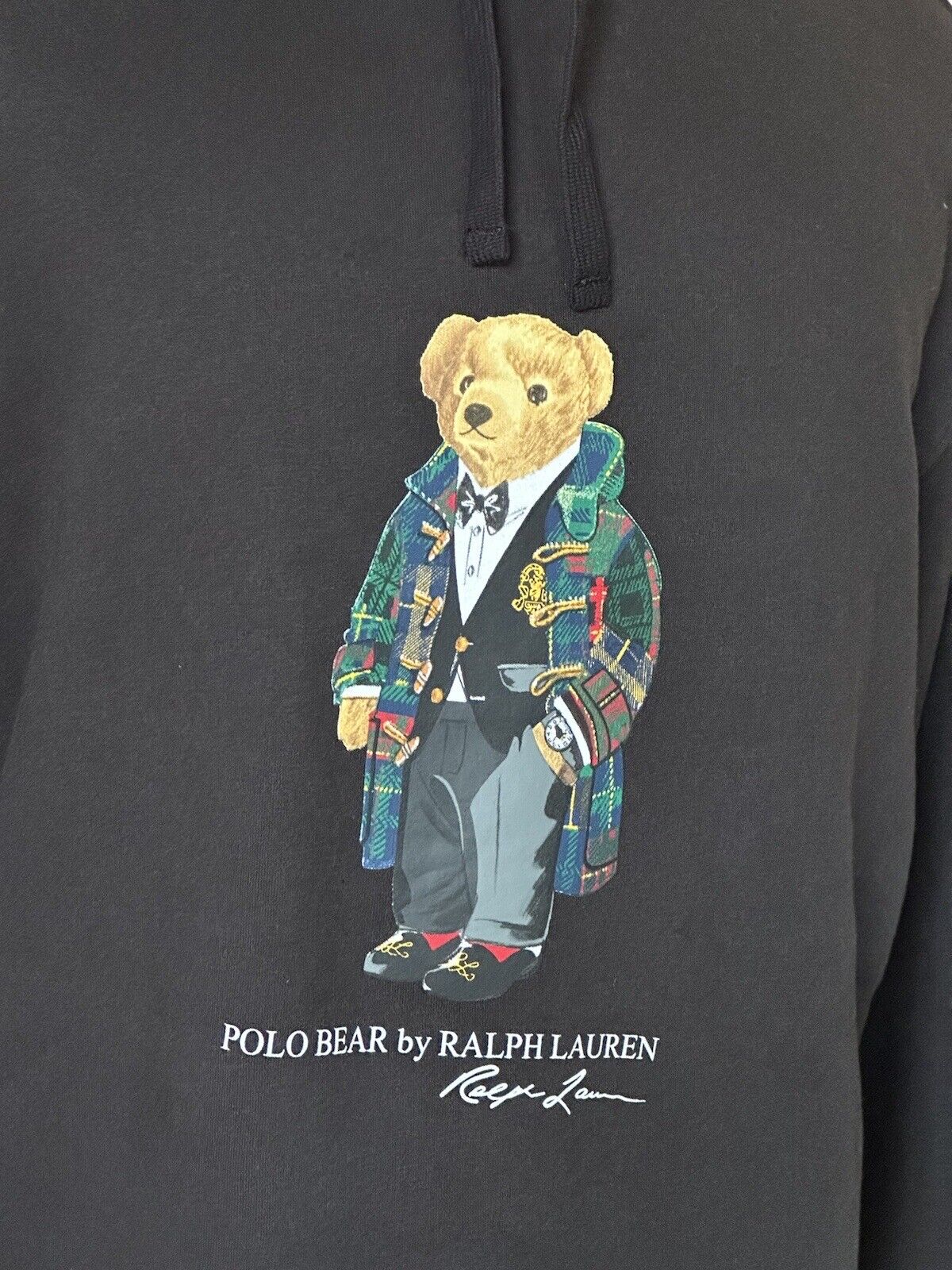 NWT $188 Polo Ralph Lauren Bear Sweatshirt with Hoodie Black 2XLT/2TGL