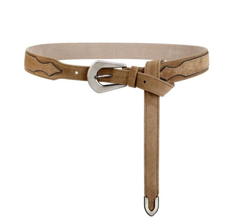 NWT $1750 Brunello Cucinelli Nubuck Leather Belt Nutmeg XL Made in Italy C271P